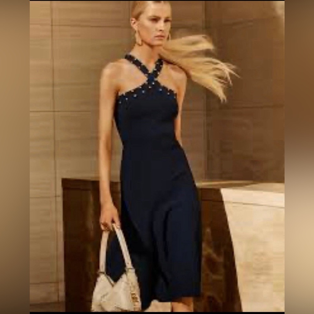 NWT MICHAEL Michael Kors Stud Trim Dress